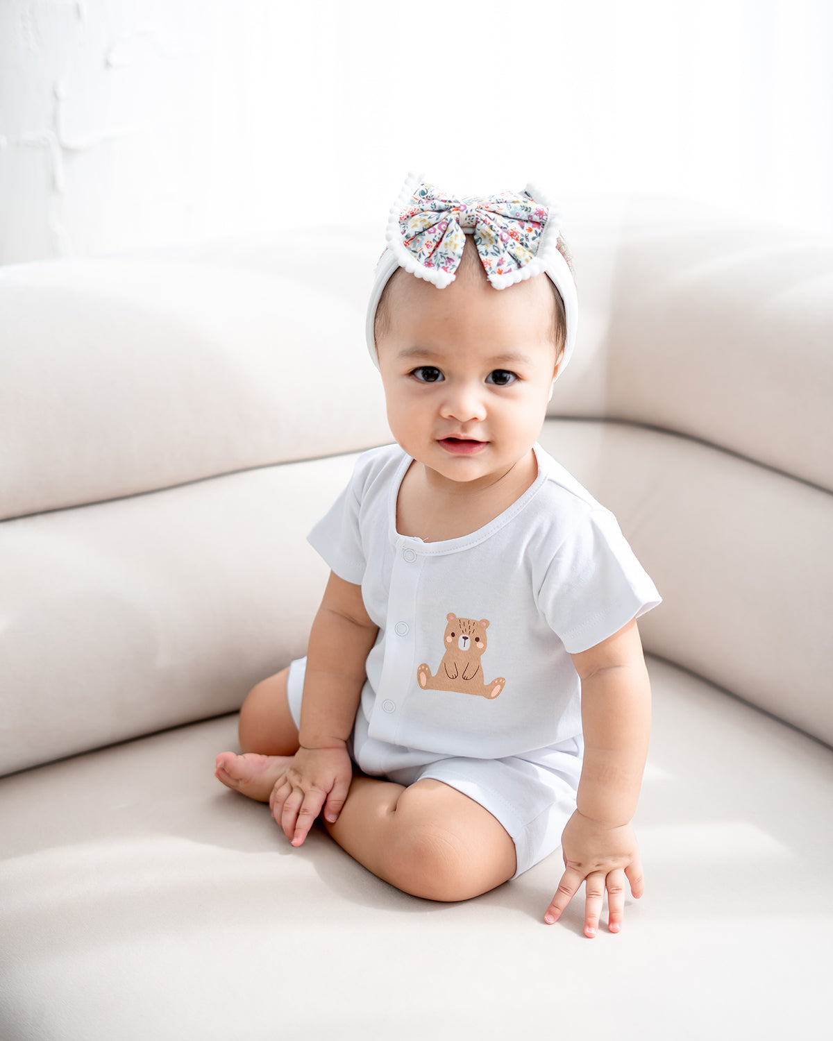 Baby Bear Onesie in White