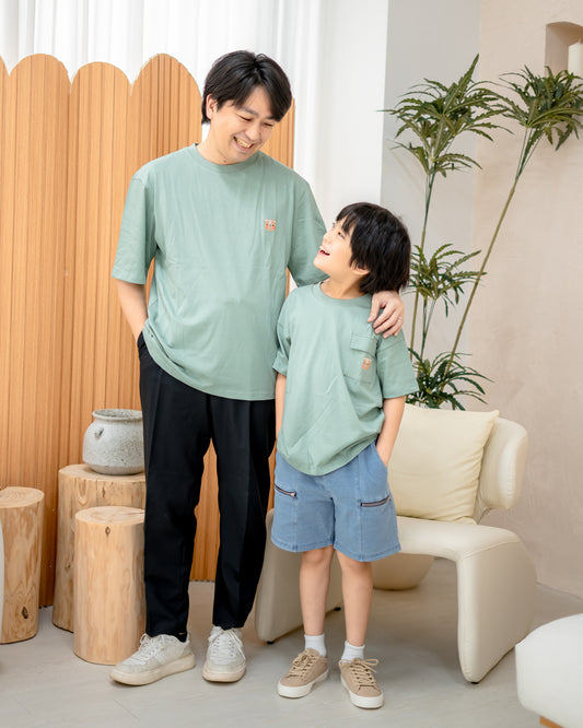 LEBEAR ADULT OVERSIZED TEE IN TEA GREEN