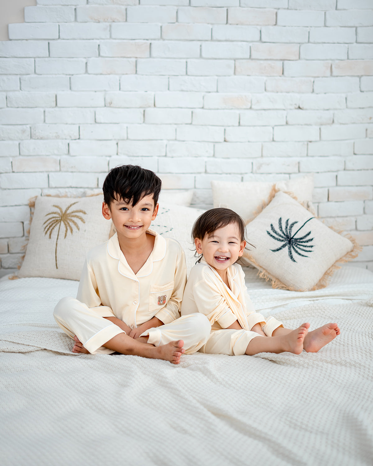 LEBEAR LUXE COMFORT PYJAMAS IN CREAM