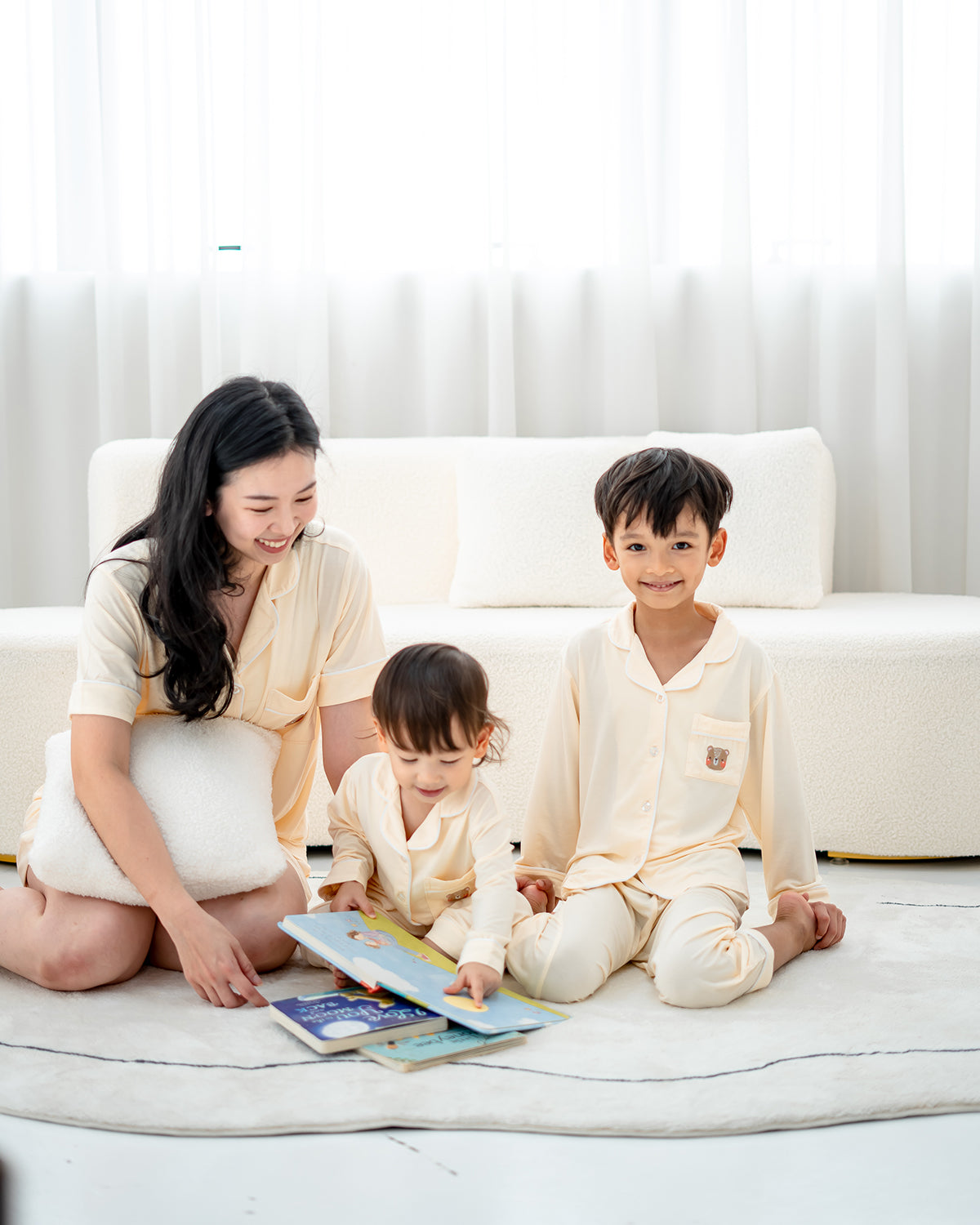 LEBEAR LUXE COMFORT PYJAMAS IN CREAM