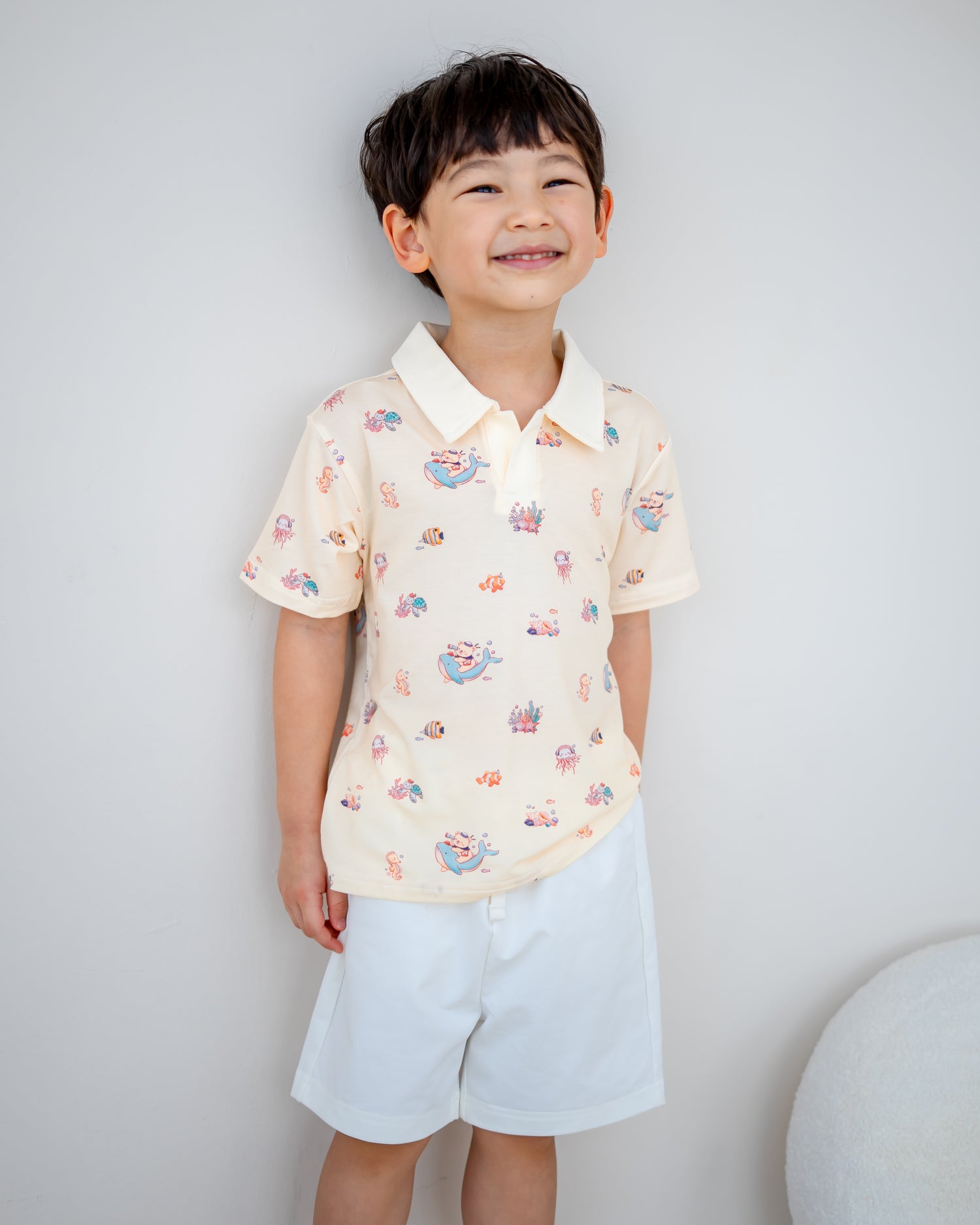 OCEAN DREAMS KIDS TENCEL™ SHIRT IN SEASHELL SAND