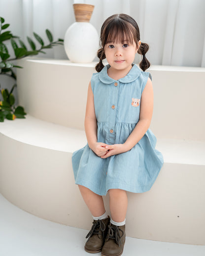 LEBEAR LIGHT WASH DENIM DRESS