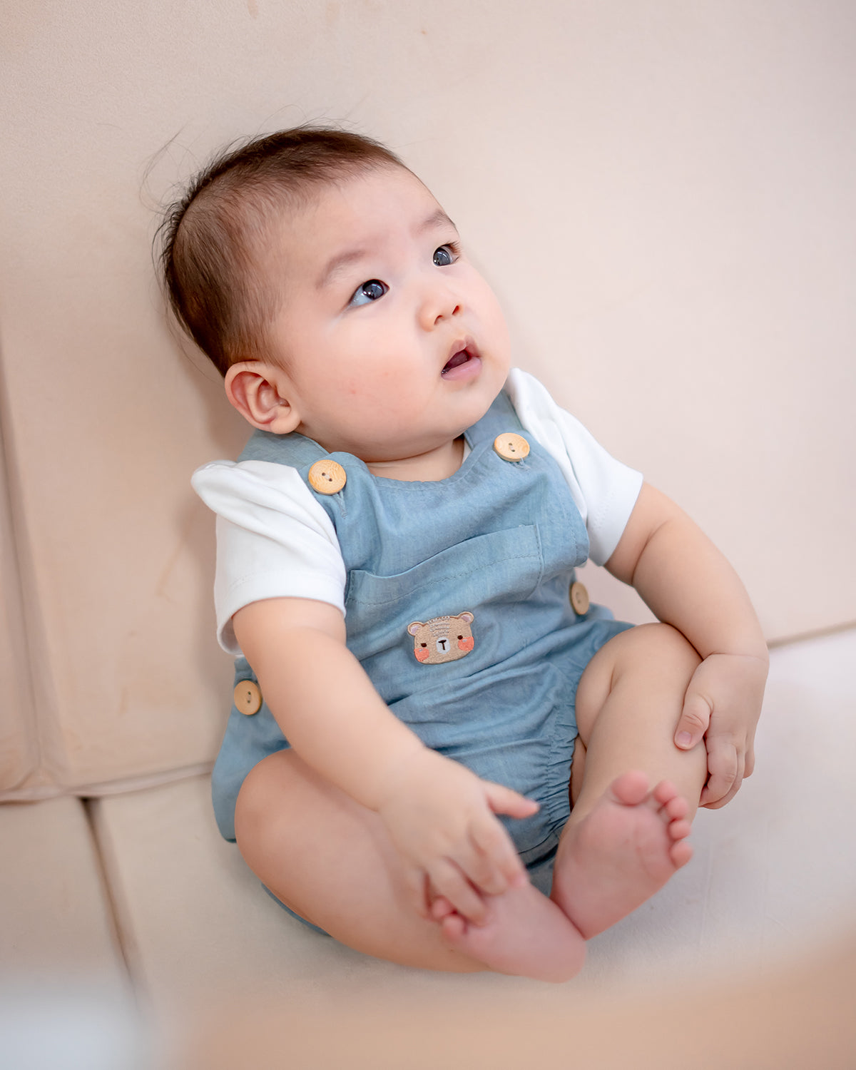 LEBEAR POCKET DENIM ROMPER
