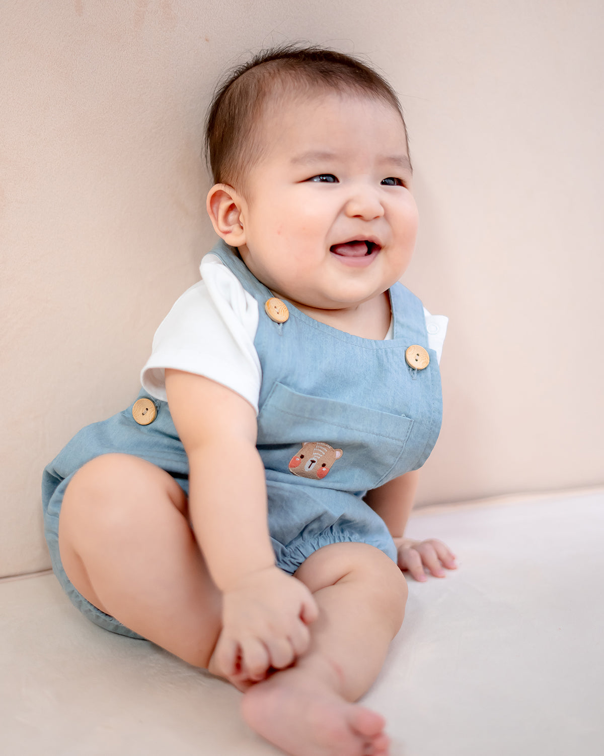 LEBEAR POCKET DENIM ROMPER