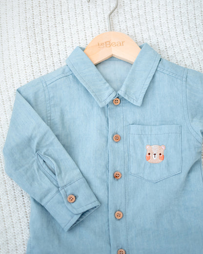 LEBEAR DENIM SHIRT IN LIGHT WASH