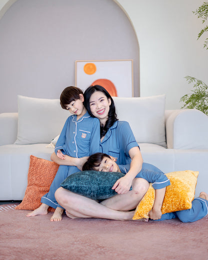 LEBEAR ADULT LUXE COMFORT PYJAMAS IN DUSK BLUE