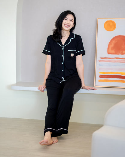 LEBEAR ADULT LUXE COMFORT PYJAMAS PANTS IN BLACK