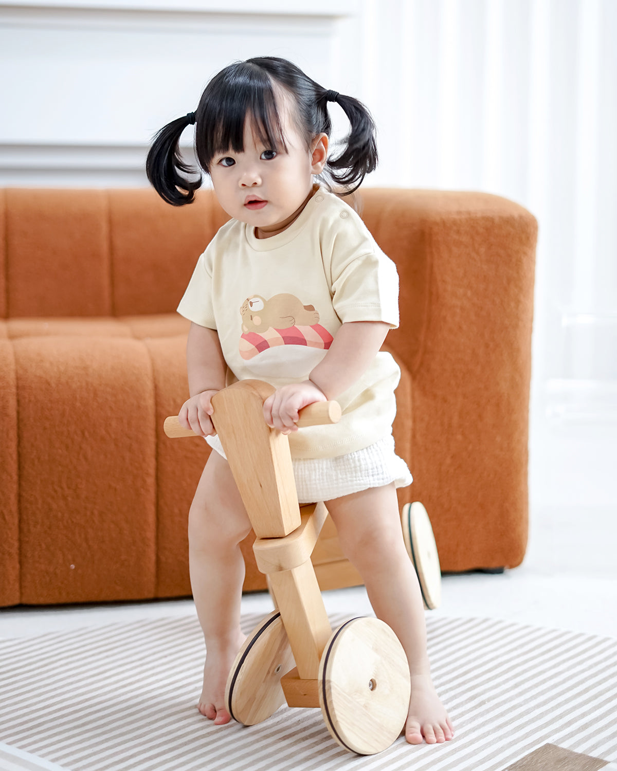 Sleeping Sushi Bear Top in Beige