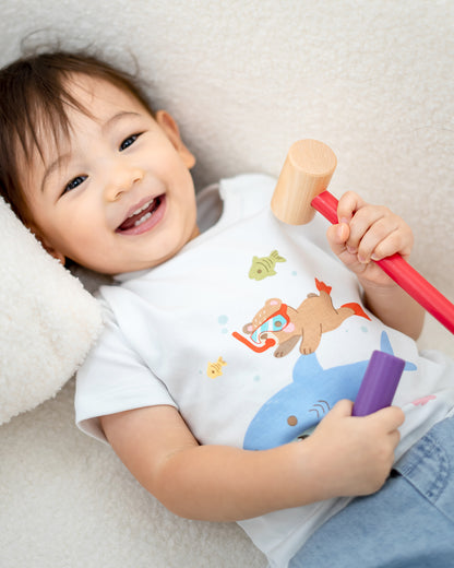 LEBEAR UNDER THE SEA TEE IN WHITE