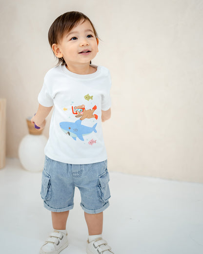 LEBEAR UNDER THE SEA TEE IN WHITE