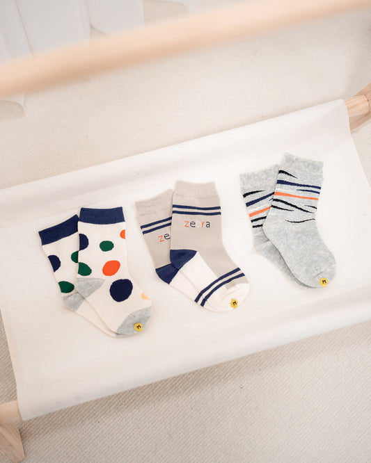 Zebra Collection Toddler Socks (Pack of 3)