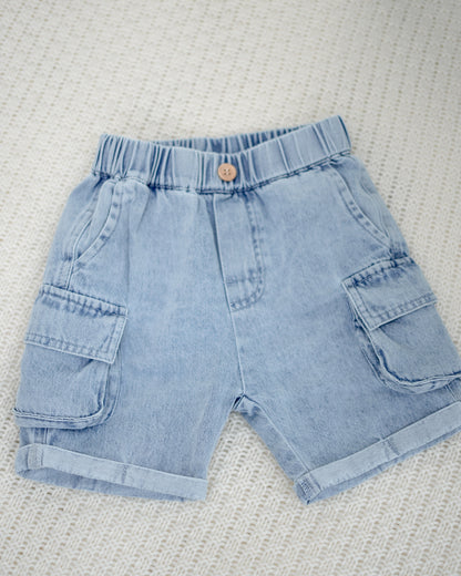 LEBEAR DENIM UTILITY SHORTS