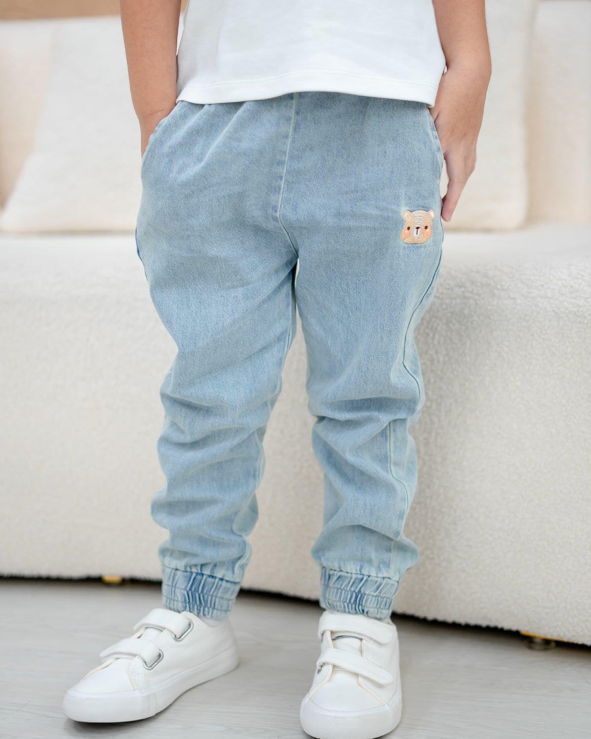 LEBEAR LIGHT WASH DENIM JOGGER