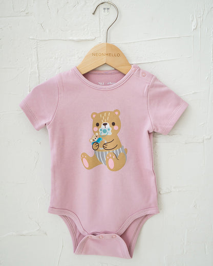 NM X LEBEAR BINKY BEAR ONESIE IN LILAC PINK