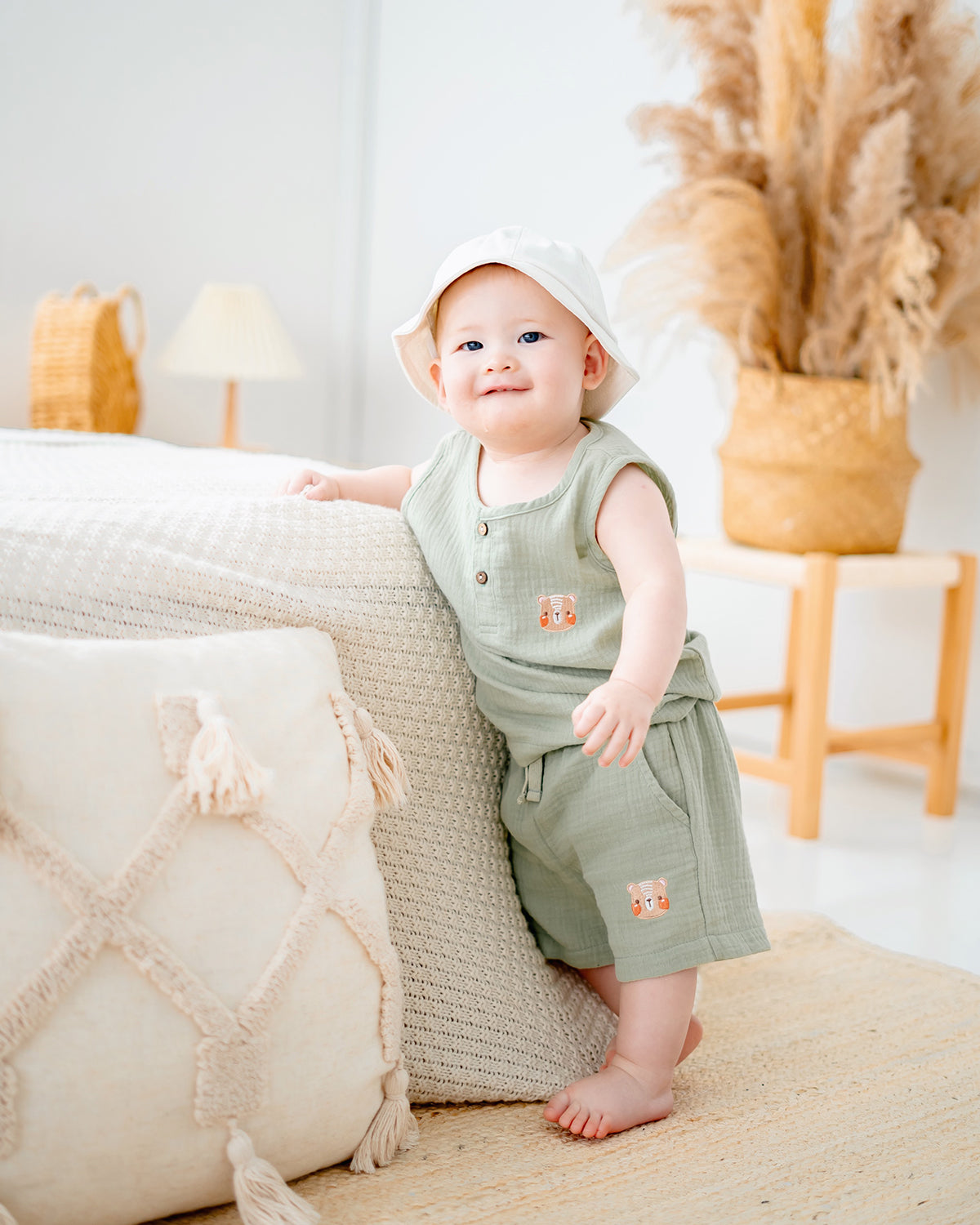 LEBEAR SIGNATURE TANK TOP SET IN SAGE GREEN