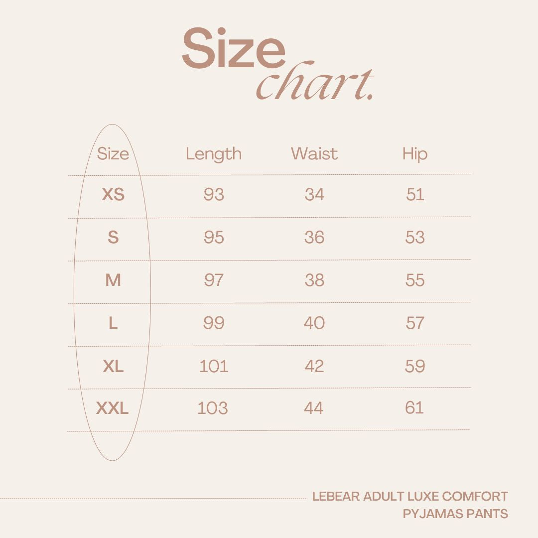 LEBEAR ADULT LUXE COMFORT PYJAMAS PANTS IN BLACK
