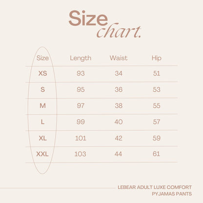 LEBEAR ADULT LUXE COMFORT PYJAMAS PANTS IN BLACK