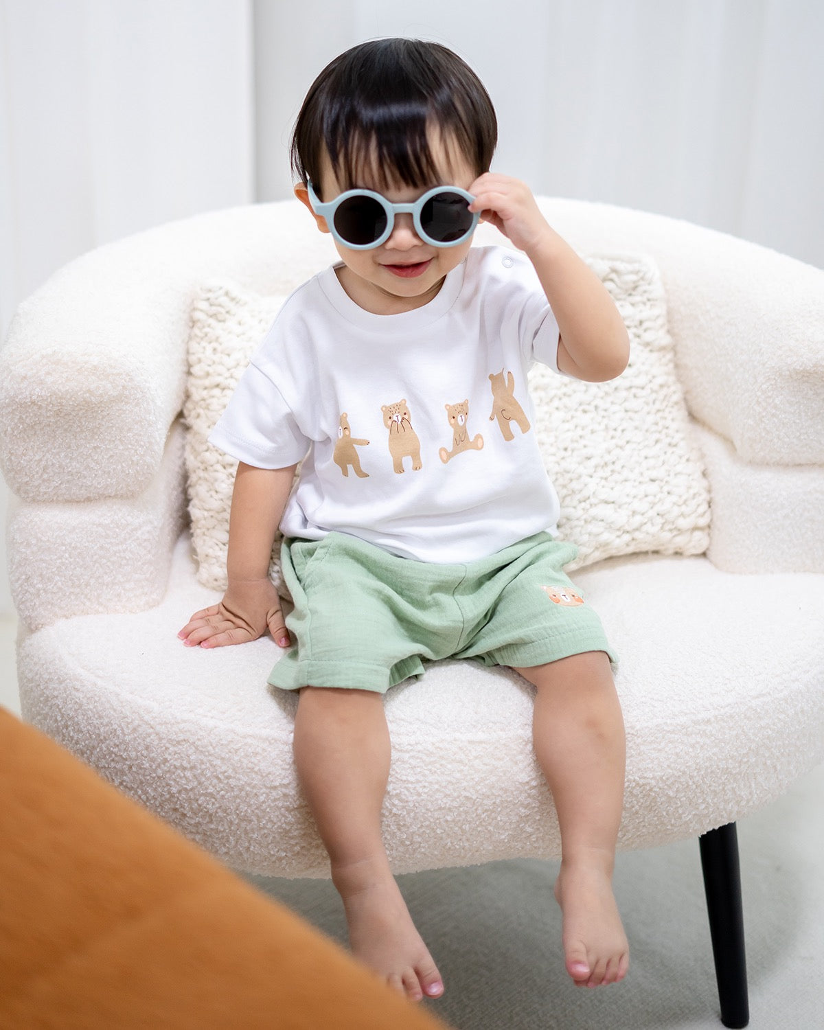 Dancing Bear Top in White