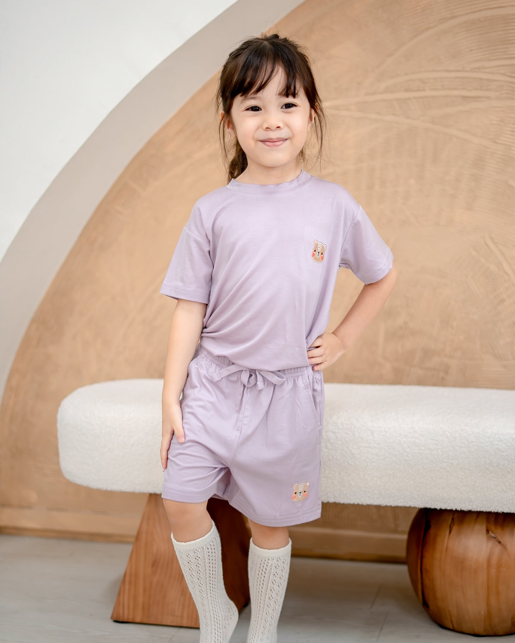 Children’s lilac loungewear designed with OEKO-TEX® certified TENCEL™ Lyocell for softness and comfort
