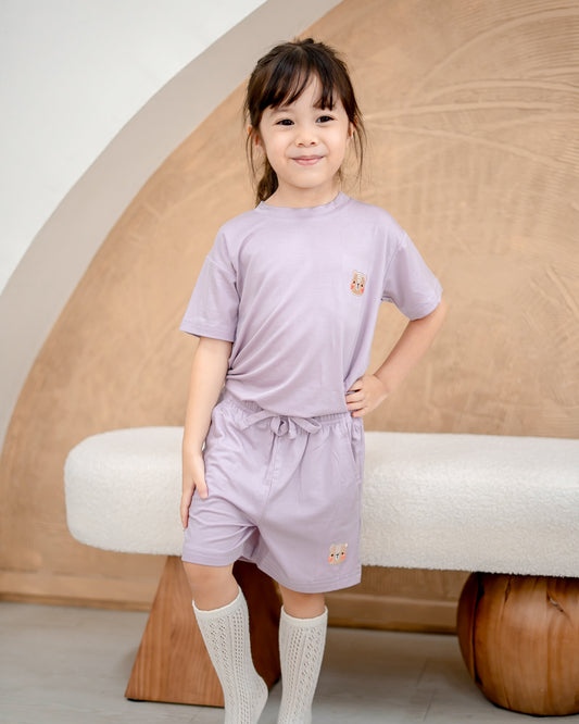 Children’s lilac loungewear designed with OEKO-TEX® certified TENCEL™ Lyocell for softness and comfort