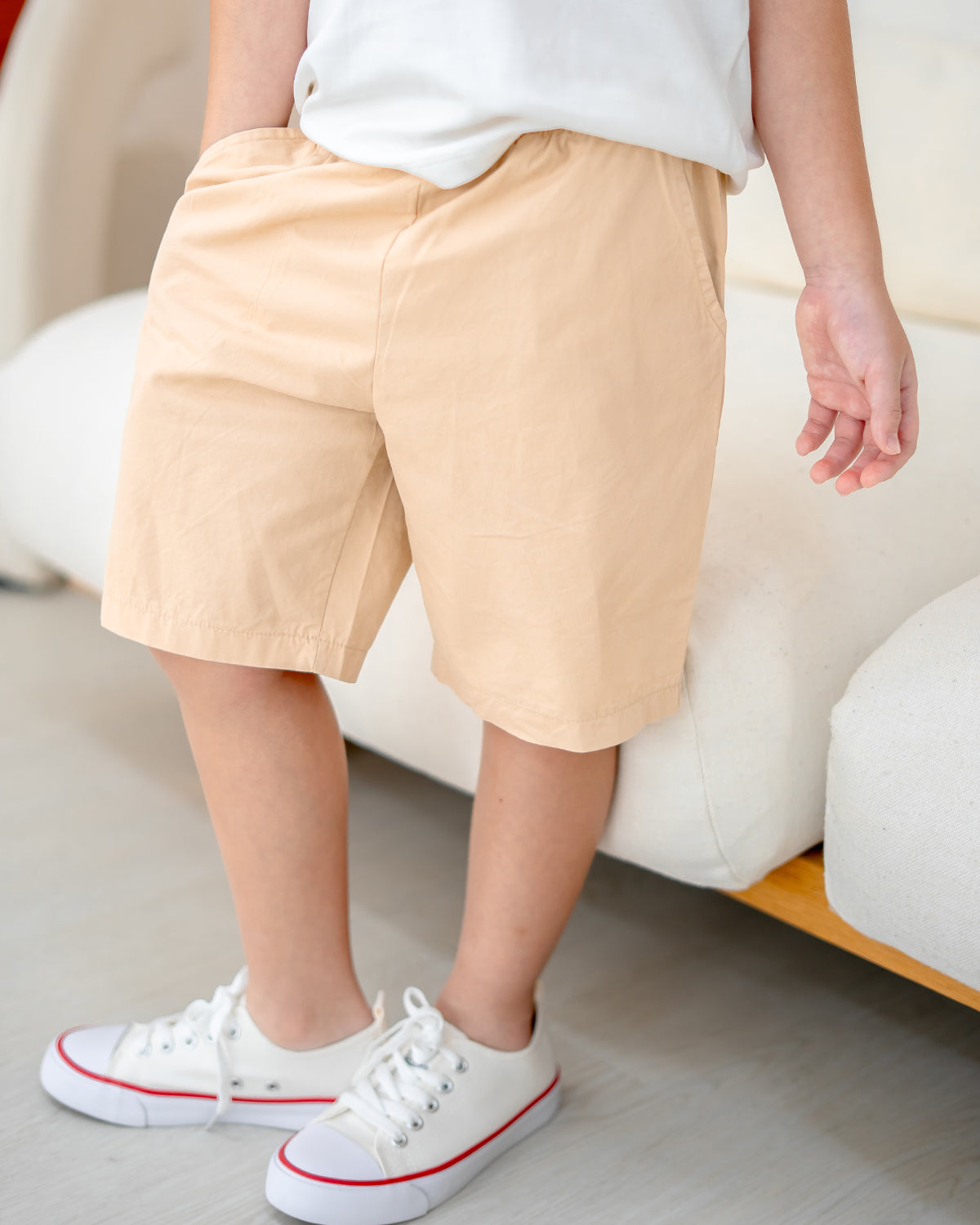 Side view of kids Sand Dunes shorts – lightweight everyday essential bottoms