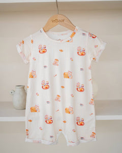 LeBear Kaya Butter Toast TENCEL baby onesie, soft breathable baby outfit made from premium fabric gentle on sensitive skin in Singapore