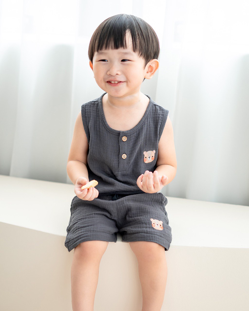 LEBEAR SIGNATURE TANK TOP SET IN ASH GREY