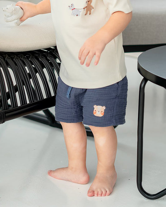 LEBEAR EMBROIDERY SHORTS V2 IN ADMIRAL BLUE