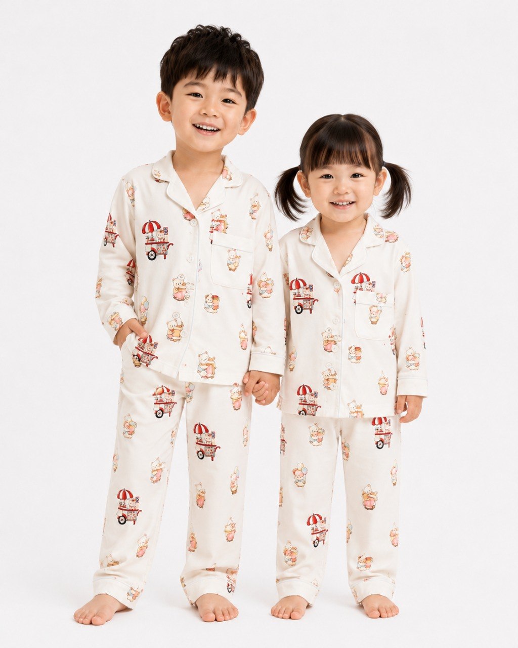 (PRE ORDER) UNCLE BEAR ICE CREAM TRUCK KIDS BAMBOO PYJAMAS PANTS SET