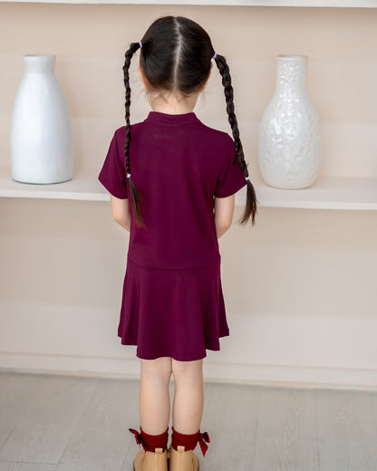 Back view of LeBear Plum Blossom Cheongsam – soft bamboo fabric