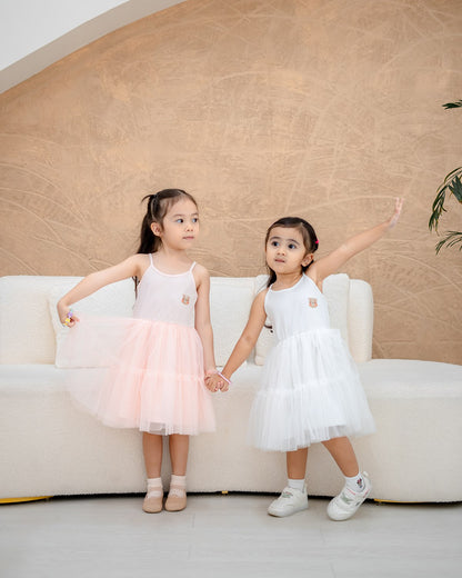 LEBEAR BALLET TULLE DRESS IN WHITE