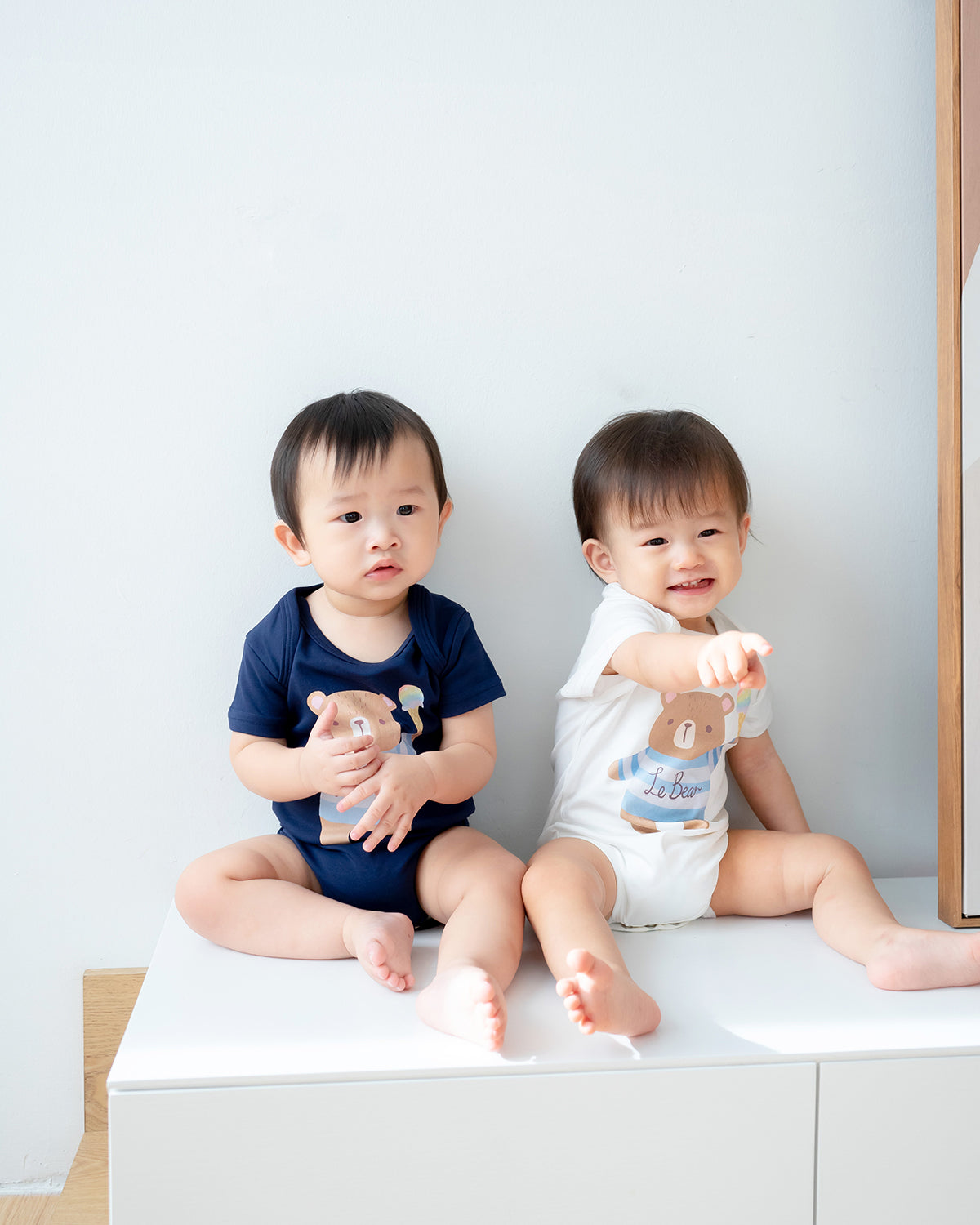 Ice Cream Bear Onesie in White